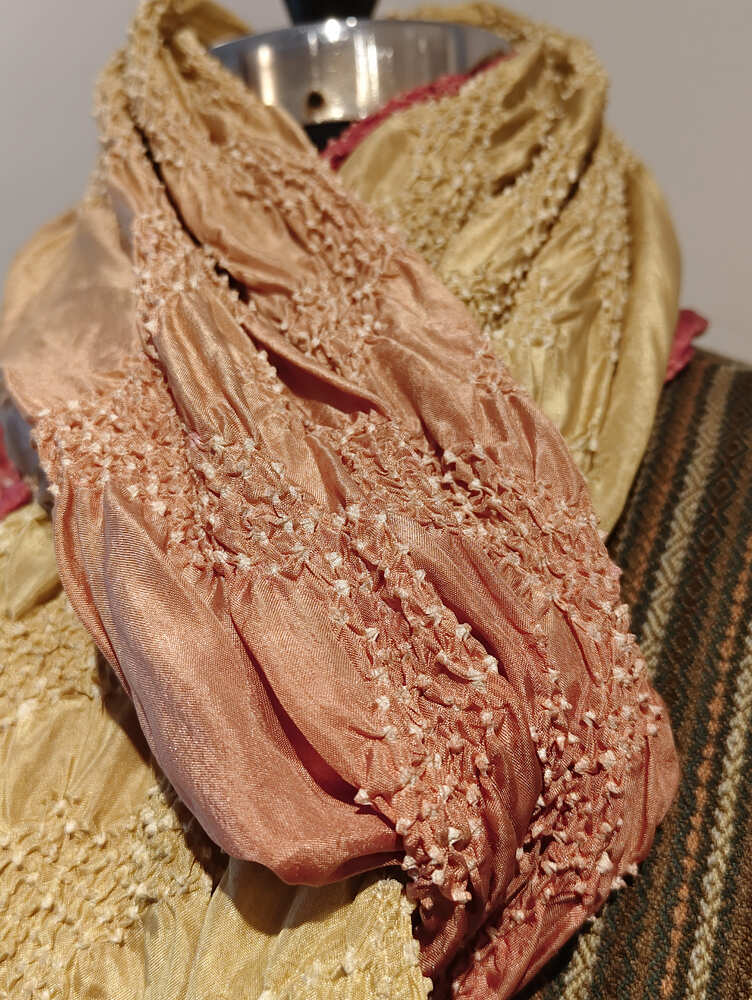 Rose Pink & Beige Rai Bandani Stole