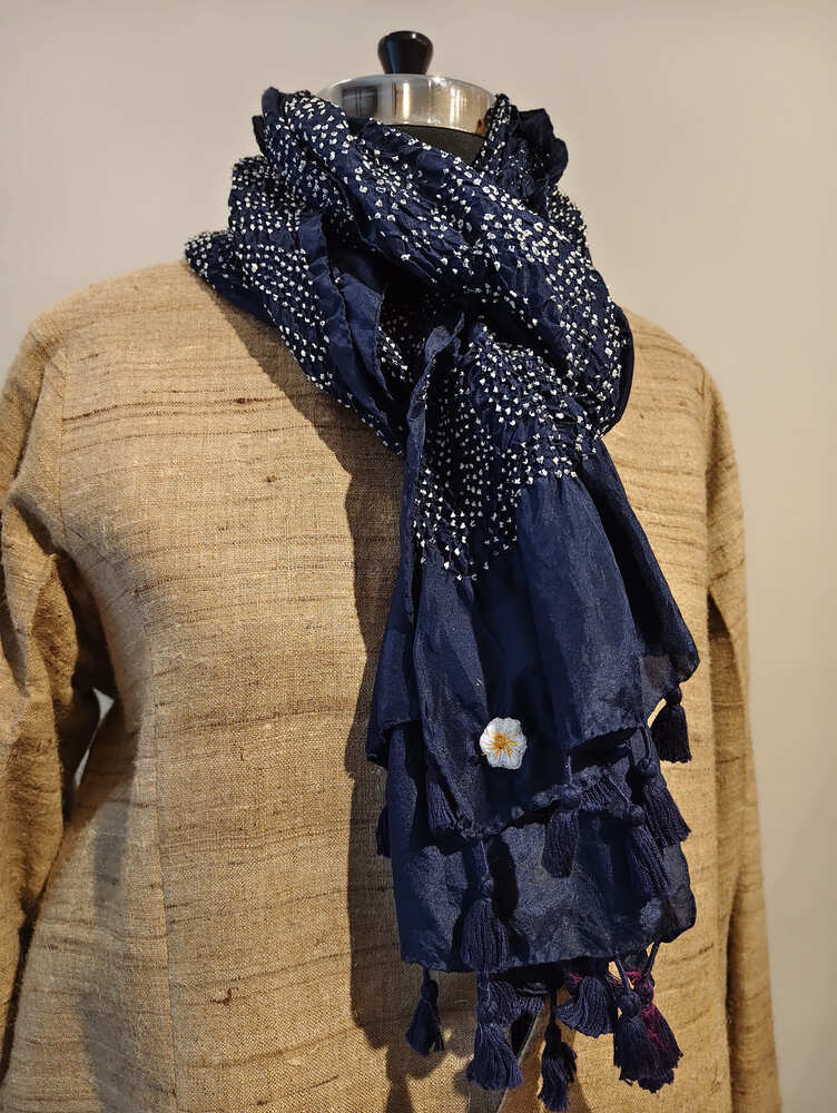 Blue Rai Bandani Stole