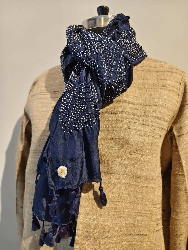 Blue Rai Bandani Stole