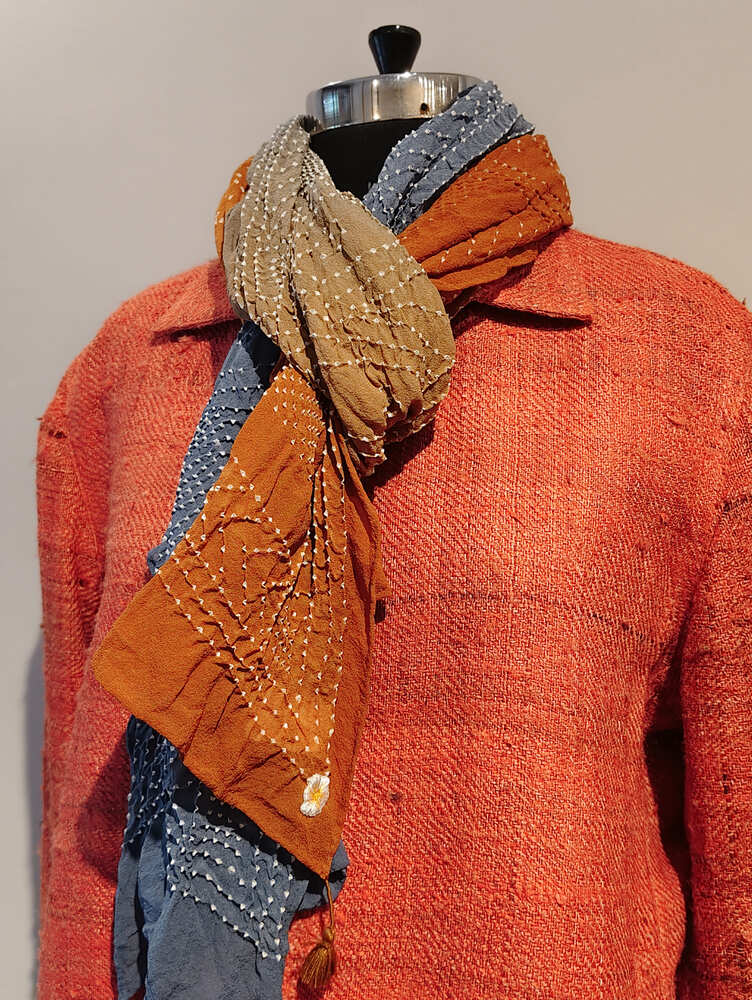Rust & Grey Rai Bandani Stole