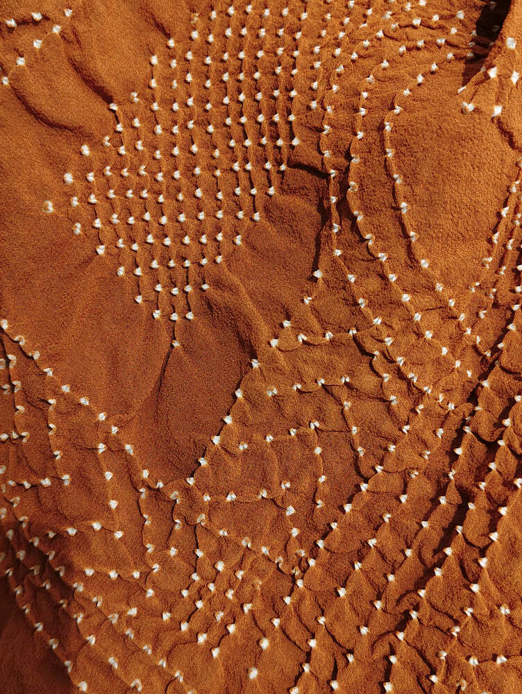 Blue Orange Grey Rai Bandani Stole