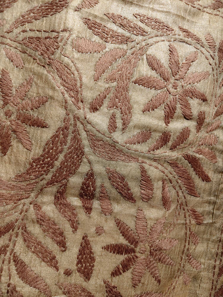 Off White Brown Kantha Stole