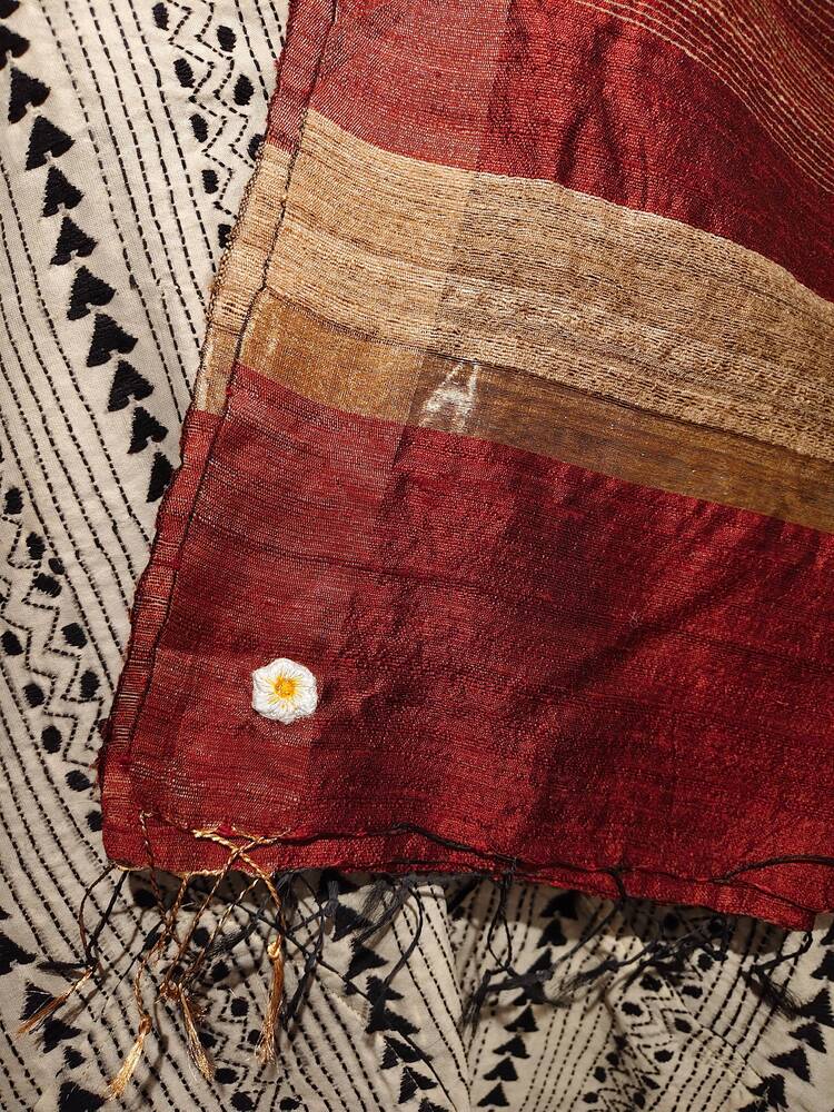 Maroon Bawan Buti Dupatta