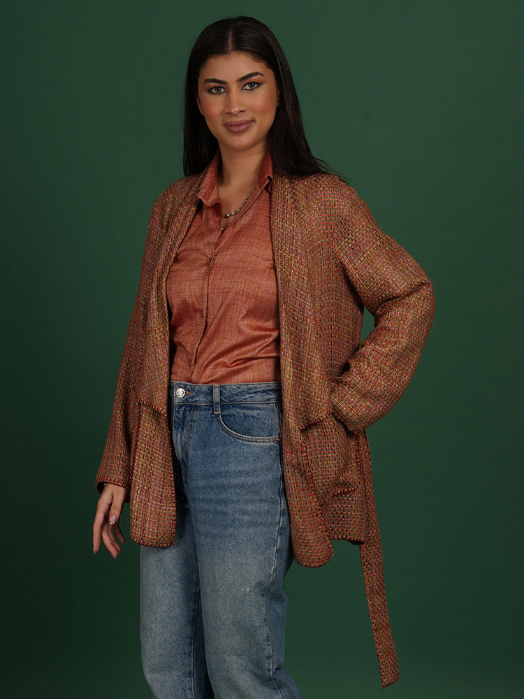 MULTI COLOUR TUSSAR SHORT JACKET