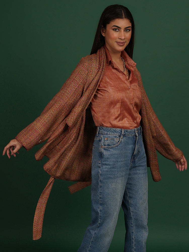 MULTI COLOUR TUSSAR SHORT JACKET