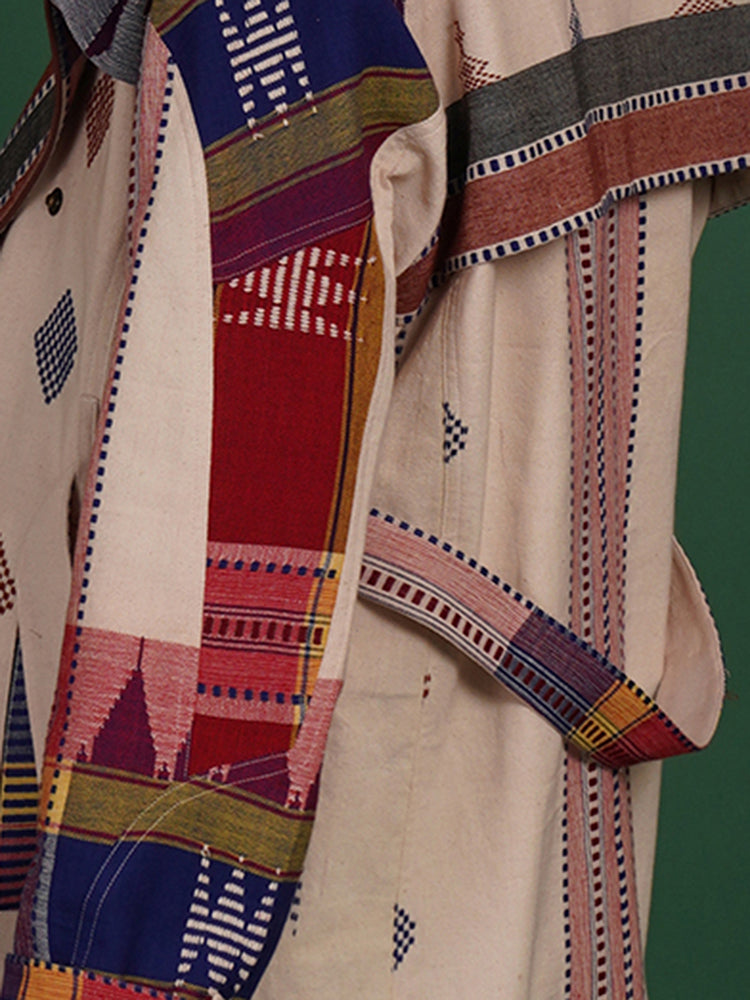 MULTI COLOUR KOTPAD BLUE TRENCH JACKET