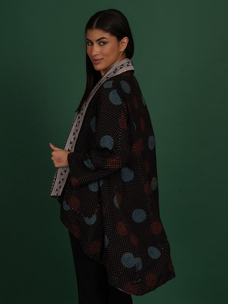 Purple Kantha & Black Ajrak Overlay