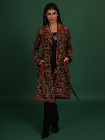 BROWN BHUJUDI AZRAK AZRAK TRENCH JACKET