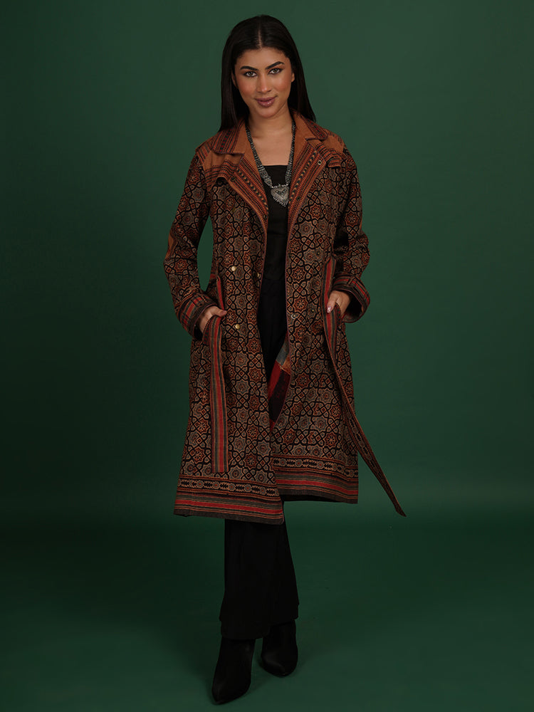 BROWN BHUJUDI AZRAK AZRAK TRENCH JACKET