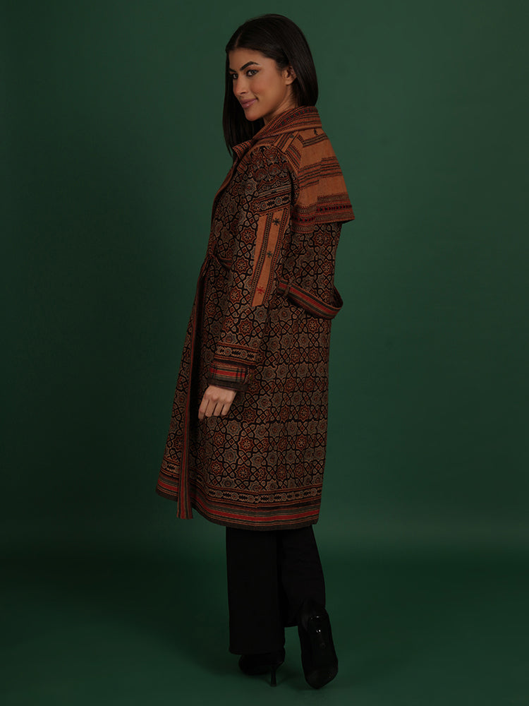 BROWN BHUJUDI AZRAK AZRAK TRENCH JACKET