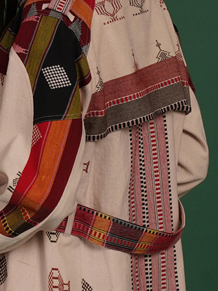 WHITE MULTI COLOUR TRENCH JACKET