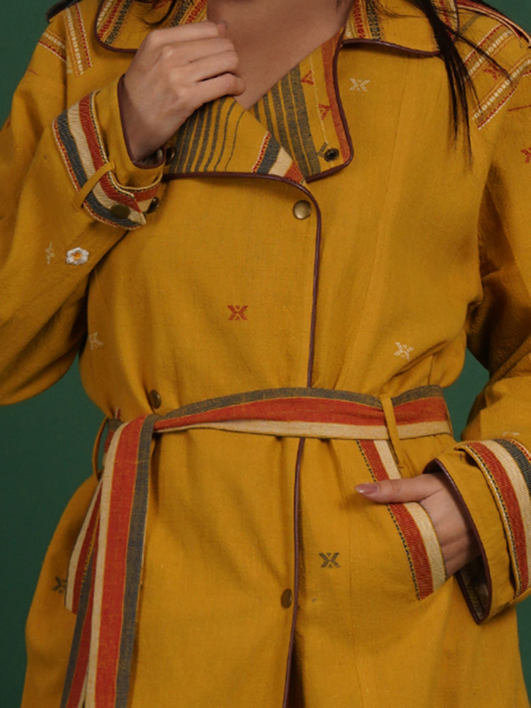 YELLOW BHUJUDI TRENCH JACKET