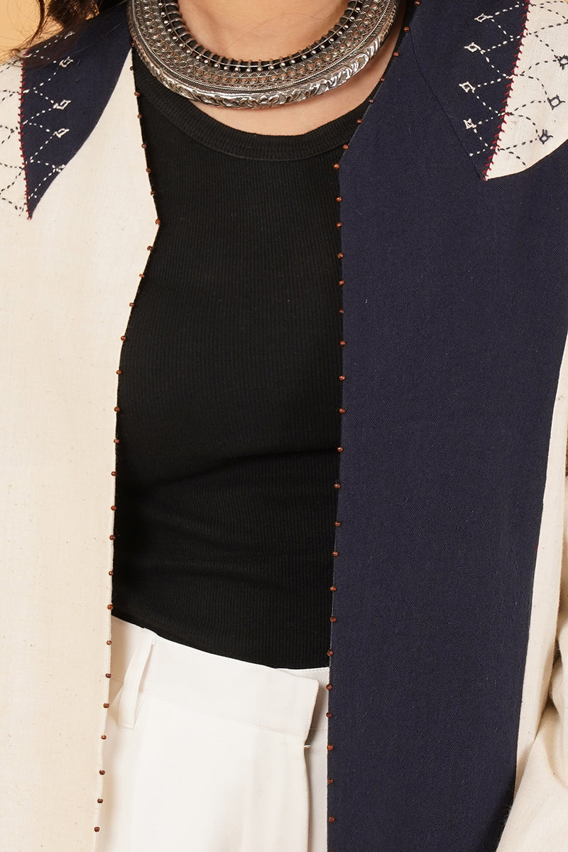 BLUE WHITE BHUJODI JACKET