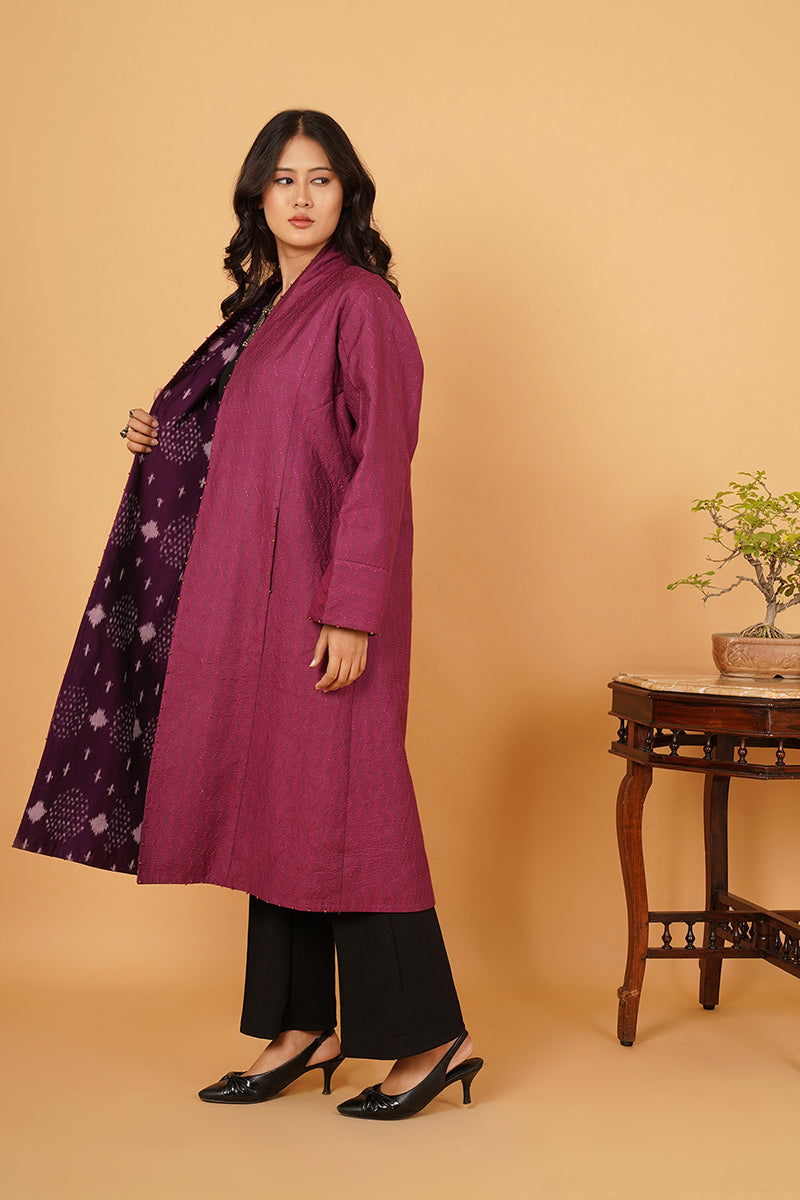 PINK KANTHA LONG JACKET