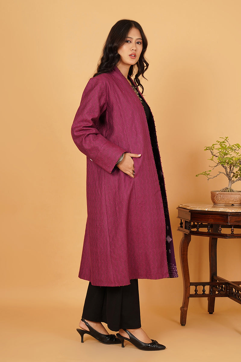 PINK KANTHA LONG JACKET