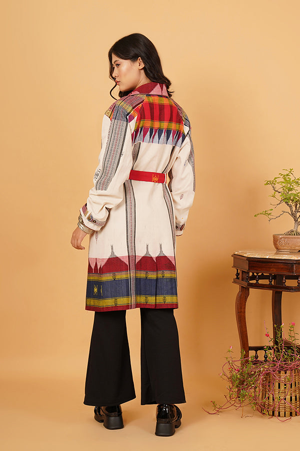 OFF WHITE RED MULTICOLOUR TRENCH JACKET