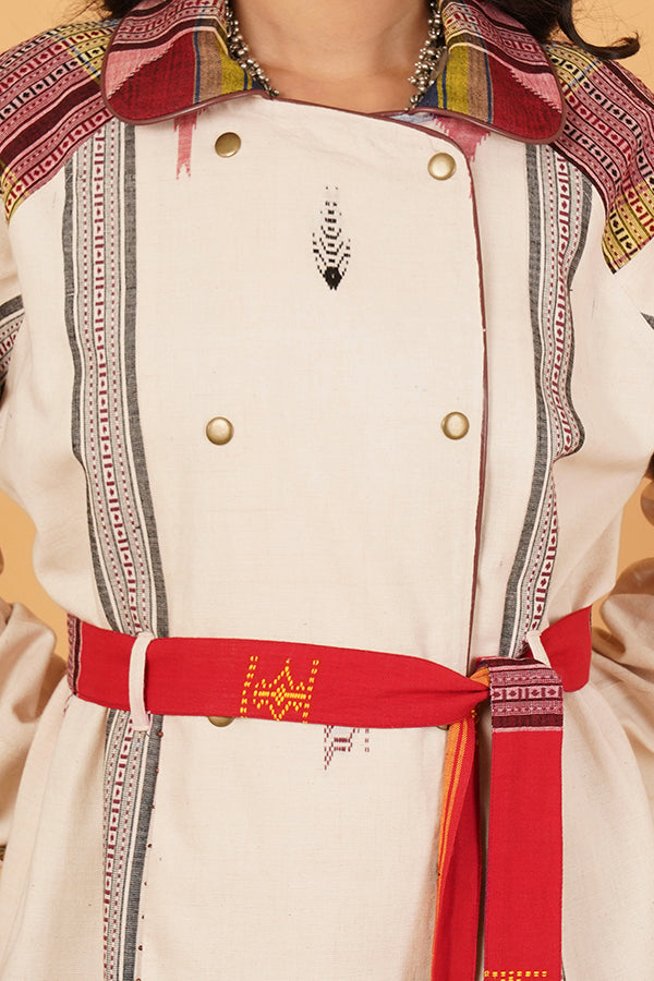 OFF WHITE RED MULTICOLOUR TRENCH JACKET