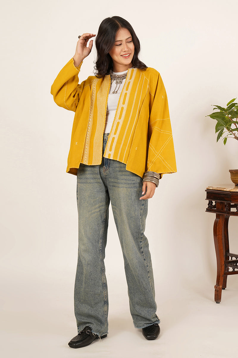 Yellow Bhujodi Short Jacket