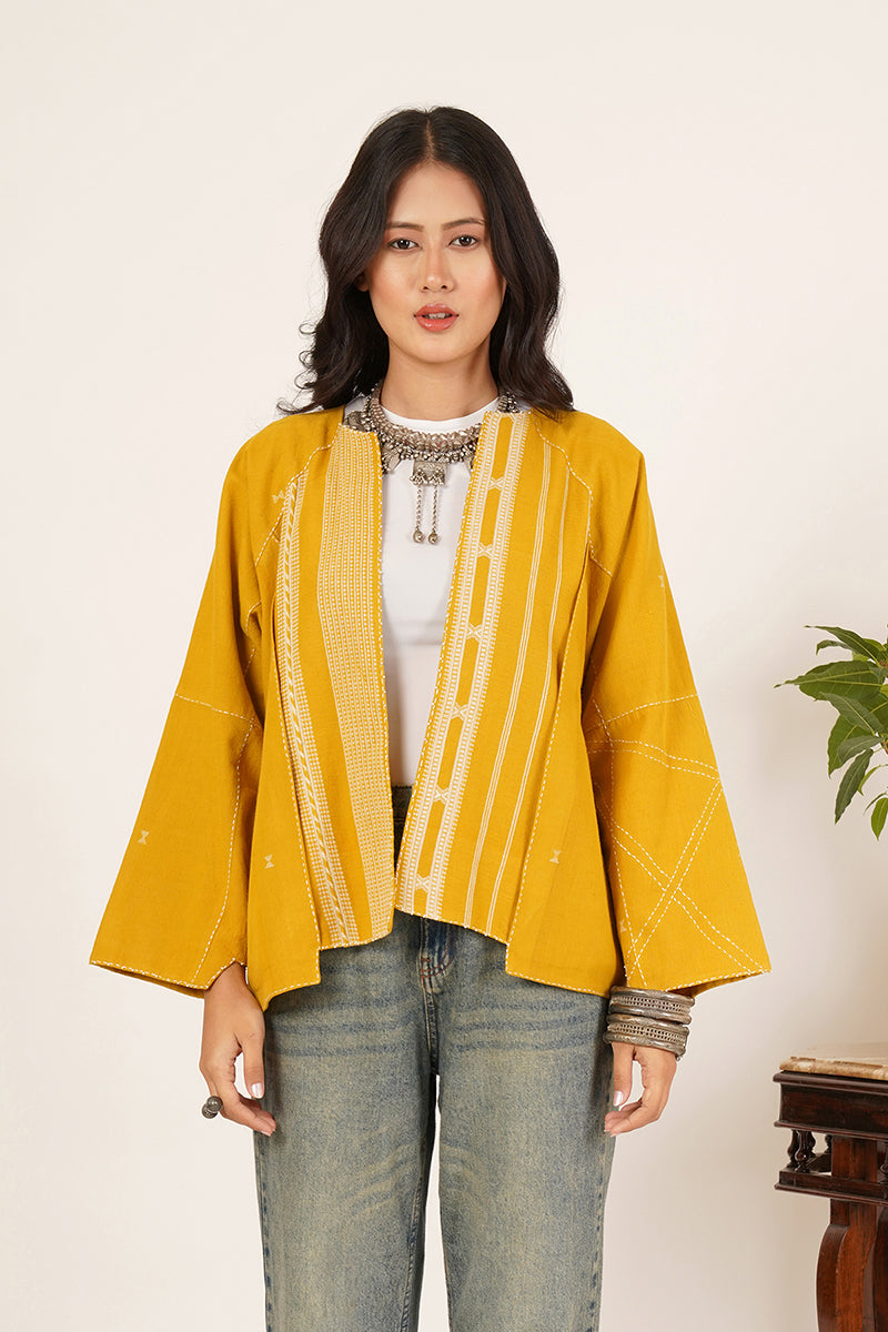 Yellow Bhujodi Short Jacket