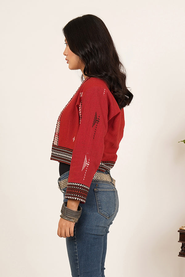 RADISH RED KOTPAD KOTPAD CROP JACKET