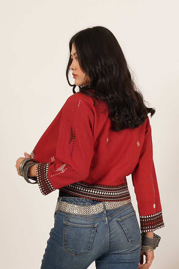 RADISH RED KOTPAD KOTPAD CROP JACKET