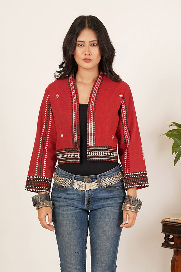 RADISH RED KOTPAD KOTPAD CROP JACKET