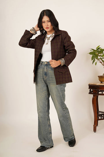 GREEN KANTHA SHORT JACKET