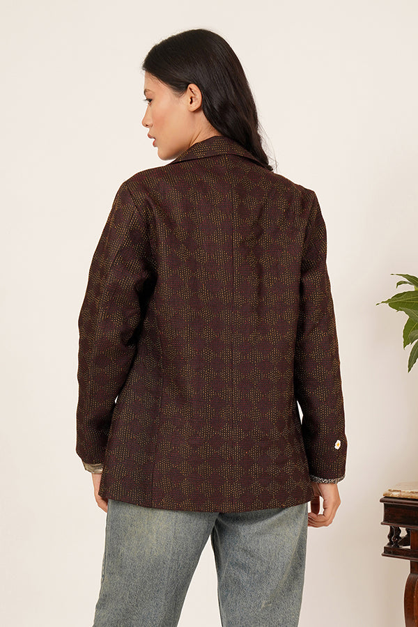 GREEN KANTHA SHORT JACKET