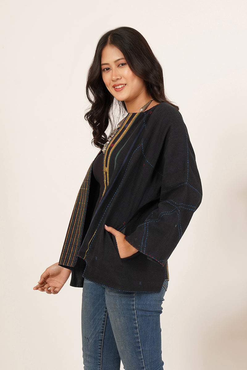BLACK BHUJODI SHORT JACKET