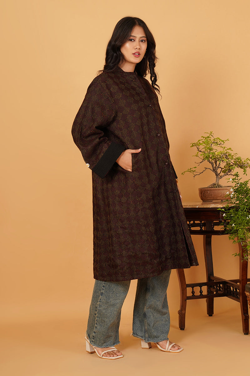 BROWN KANTHA LONG JACKET
