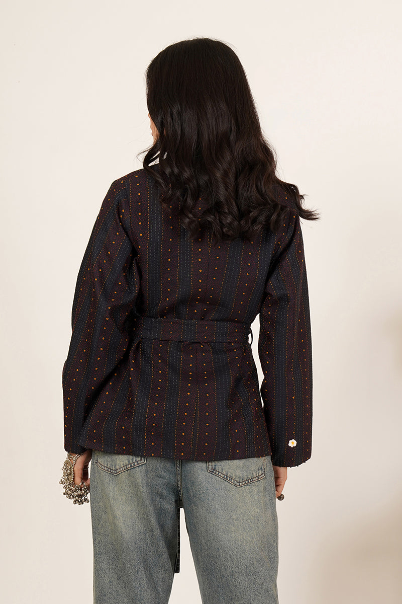 BLACK KANTHA BLAZER JACKET