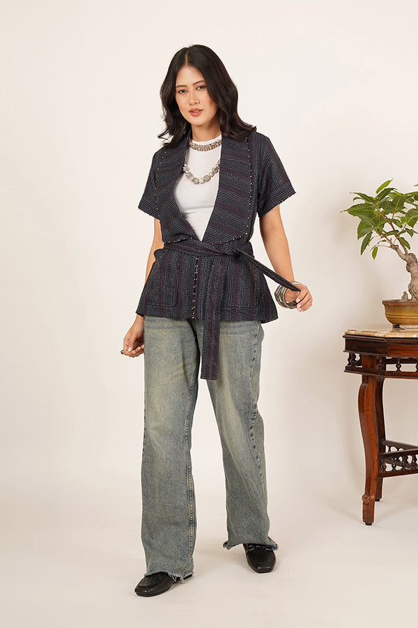 BLUE KANTHA JACKET