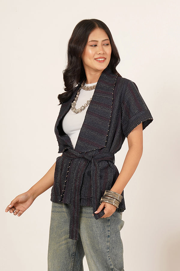 BLUE KANTHA JACKET