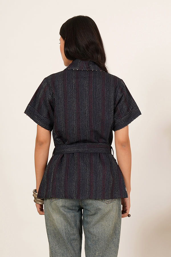 BLUE KANTHA JACKET