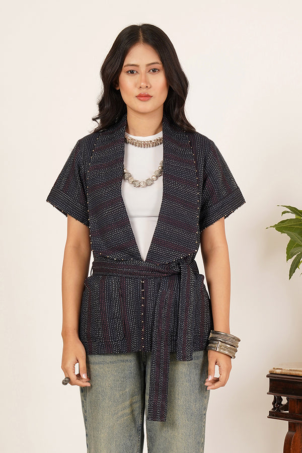 BLUE KANTHA JACKET