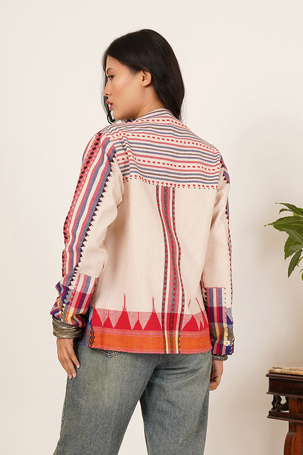 MULTI COLOUR KOTPAD BLUE SHORT JACKET