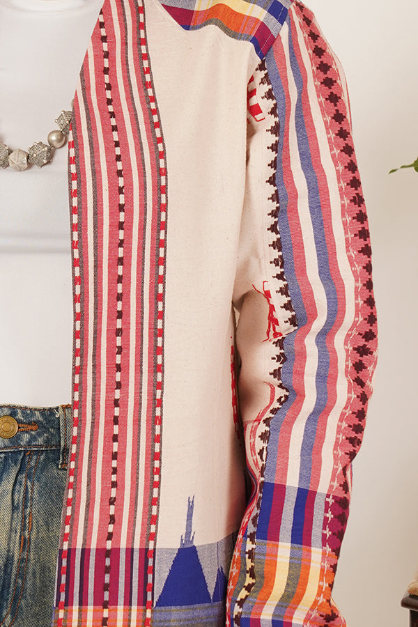 MULTI COLOUR KOTPAD BLUE SHORT JACKET