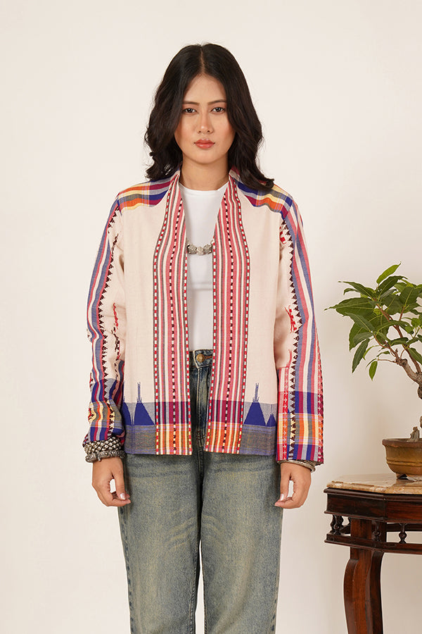 MULTI COLOUR KOTPAD BLUE SHORT JACKET