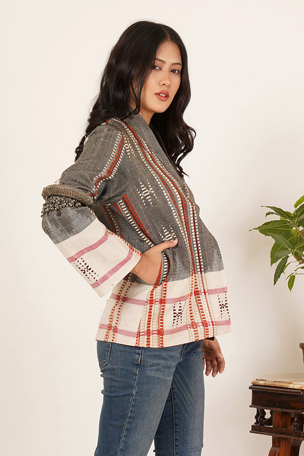 GREY WHITE KOTPAD SHORT JACKET