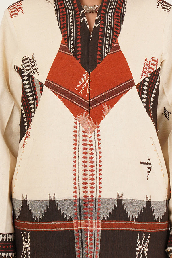 WHITE BROWN KOTPAD SHORT JACKET