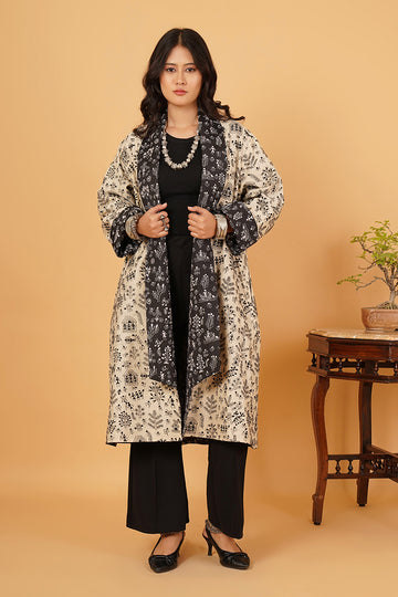 Black & White Both Side Kantha Overlay