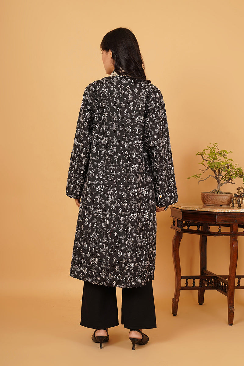 Black & White Both Side Kantha Overlay