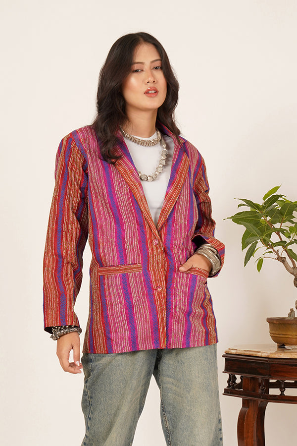PINK KANTHA SHORT JACKET