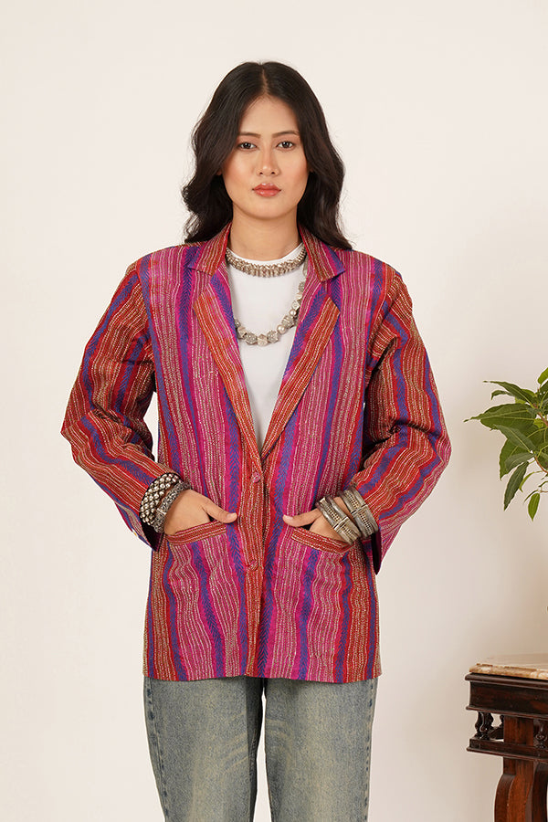 PINK KANTHA SHORT JACKET
