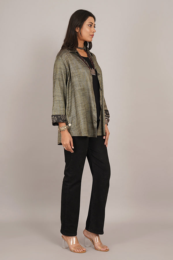 Multi Weave Shirt Sleeve Detail