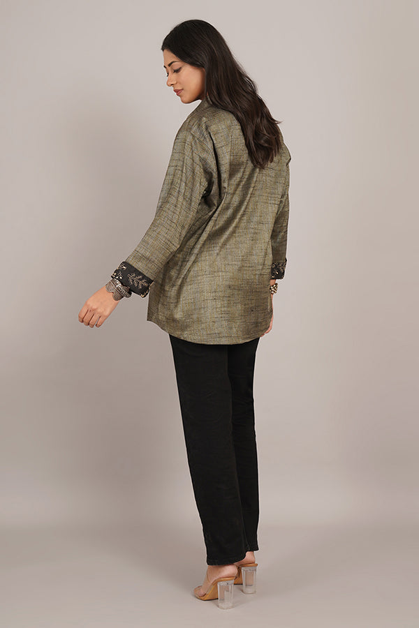 Multi Weave Shirt Sleeve Detail