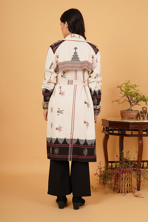 OFF WHITE BROWN KOTPAD TRENCH JACKET 2
