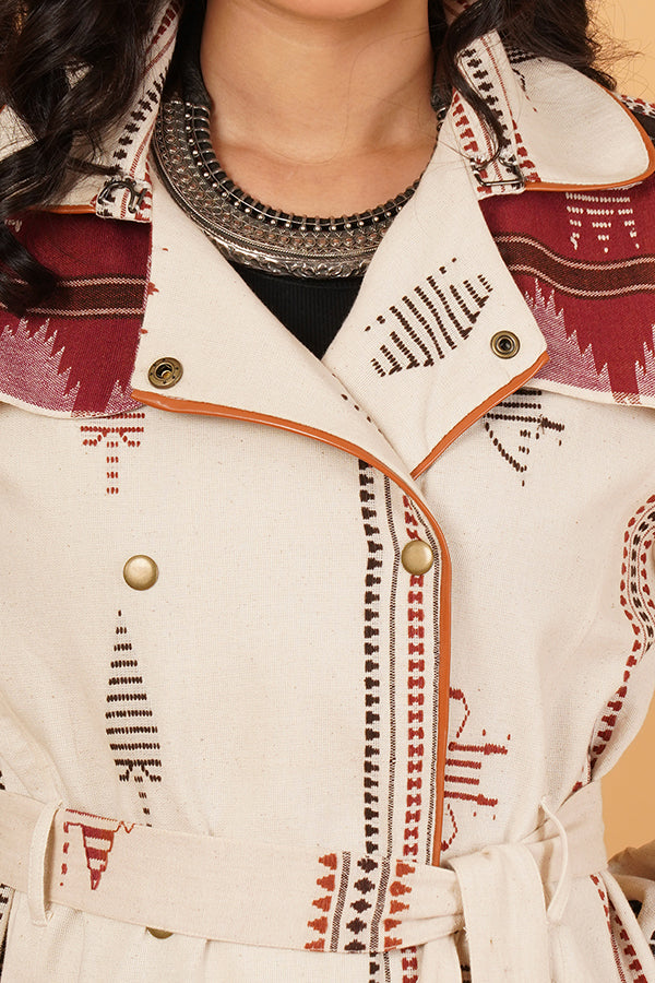 OFF WHITE BROWN KOTPAD TRENCH JACKET 2