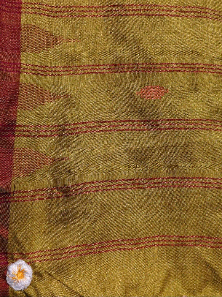 Mustard Yellow Assam Silk Dupatta