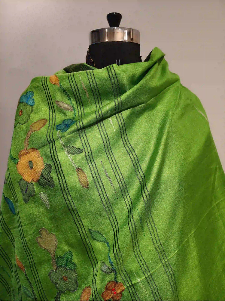 Green Assam Silk Dupatta